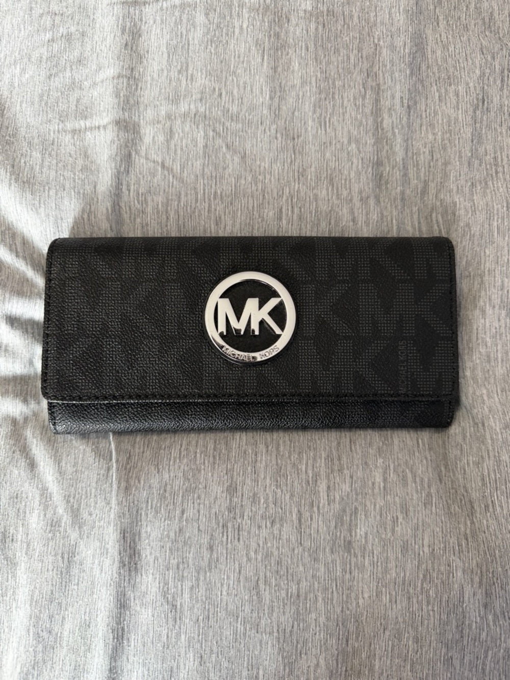 Michael Kors Black MK Logo Continental Wallet